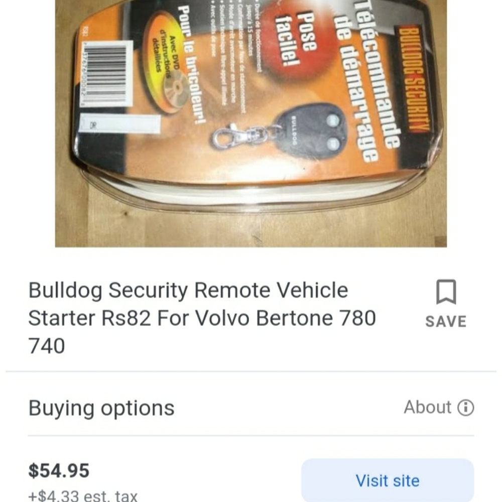 Bulldog security Remote Vehicle Starter System